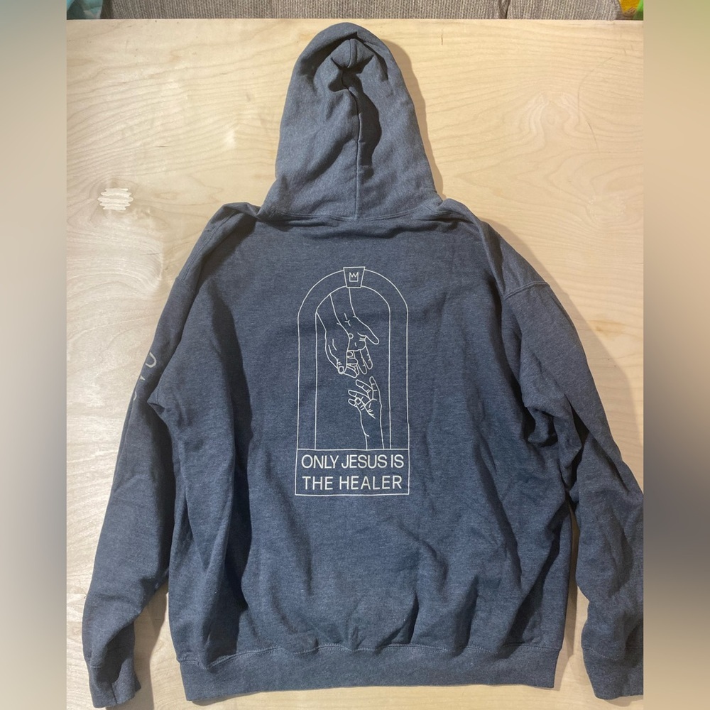Gray Hoodie with Text Design on Port & Company Tag 2XL (PH) - Picture 10 of 13